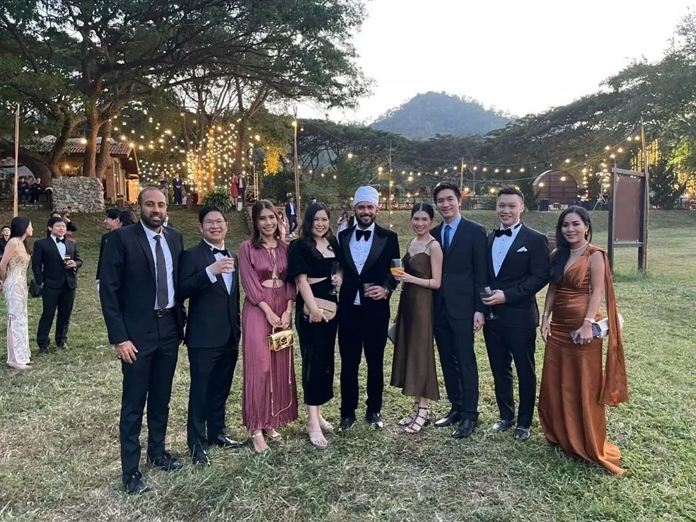 Wedding celebration with friends